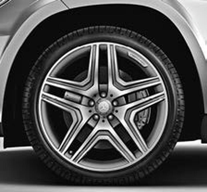 53,3 cm (21 inch) vijf-dubbelspaaks lichtmetalen AMG-velgen titaangrijs en glanzend