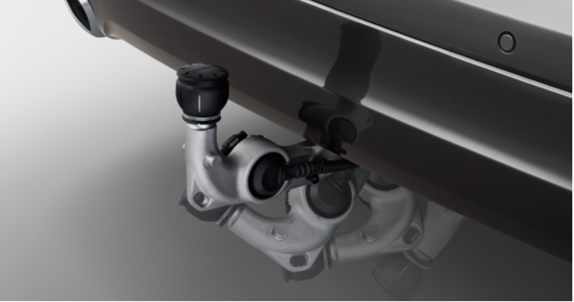 Trekhaak met semi elektrisch inklapbare kogel, 13-polig 