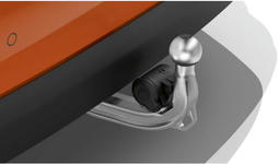 Trekhaak met elektrisch wegklapbare kogel.